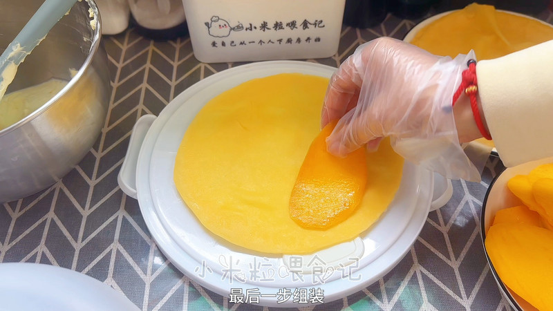 年烤箱的芒果/榴莲千层蛋糕，保姆级教程