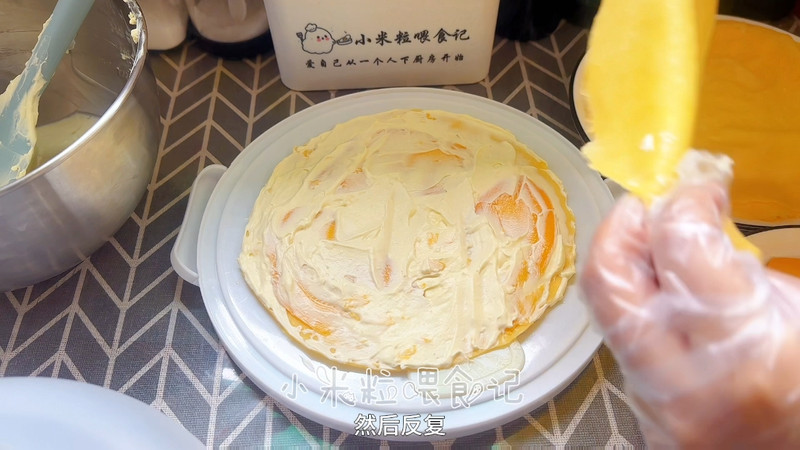 年烤箱的芒果/榴莲千层蛋糕，保姆级教程