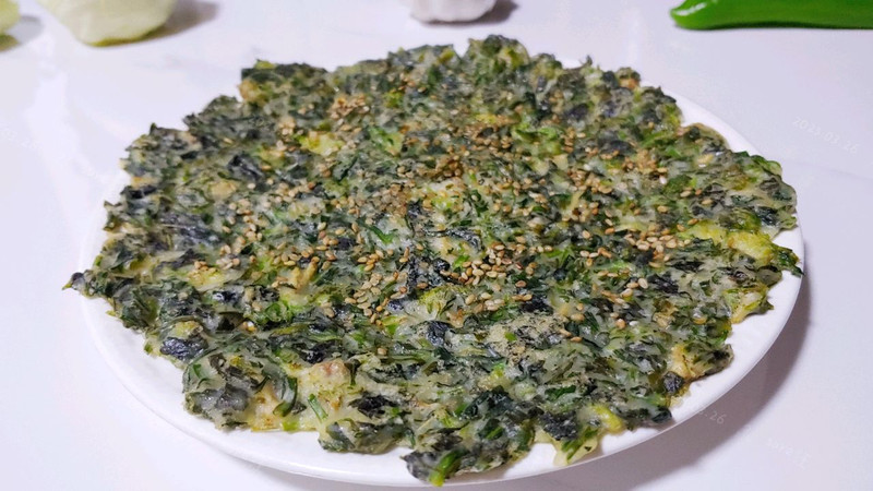 芝麻油煎荠菜饼