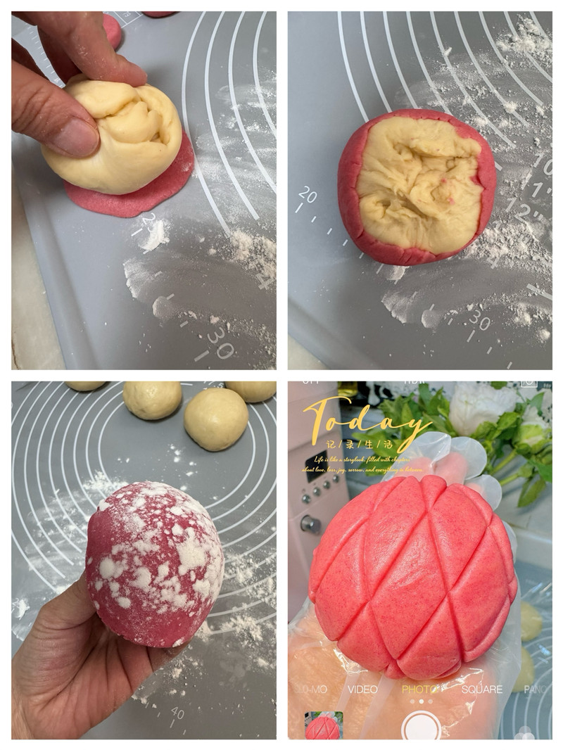 粉色菠萝包
