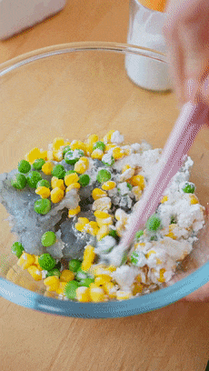 【宝宝辅食】豌豆玉米虾饼