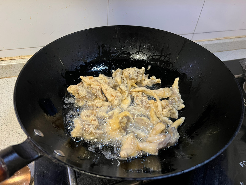 炸平菇