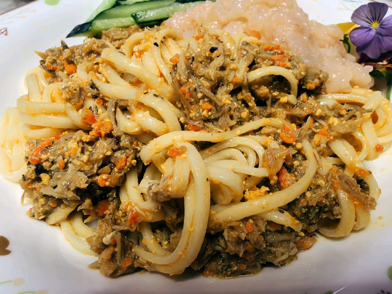蟹粉河虾仁拌面