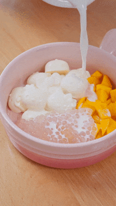【宝宝辅食】牛奶冻西米露