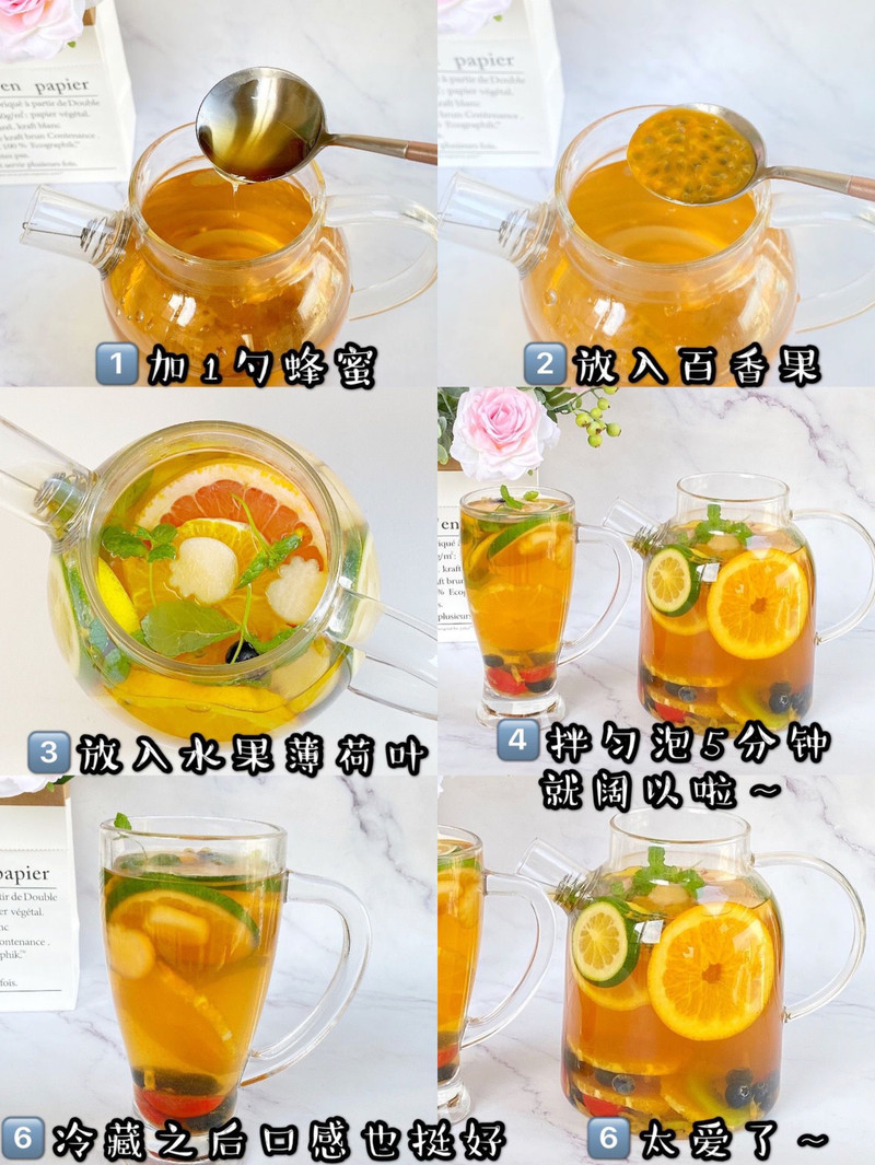 自制缤纷水果茶!美白养颜，夏季必备！！