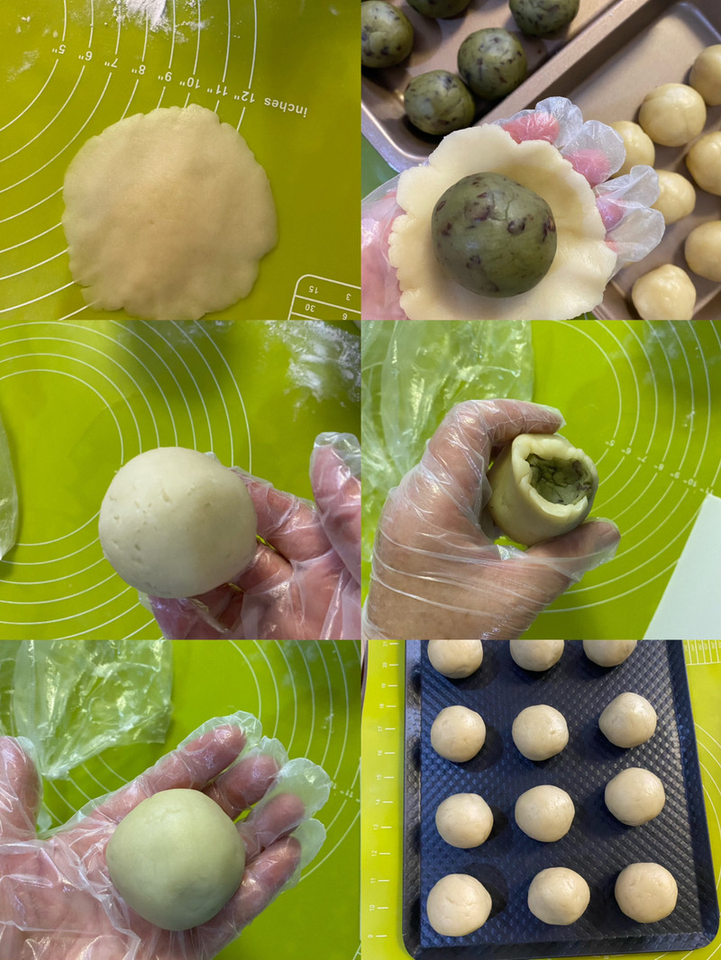 京式月饼（抹茶蜜豆味）—外皮酥脆，清香可口！
