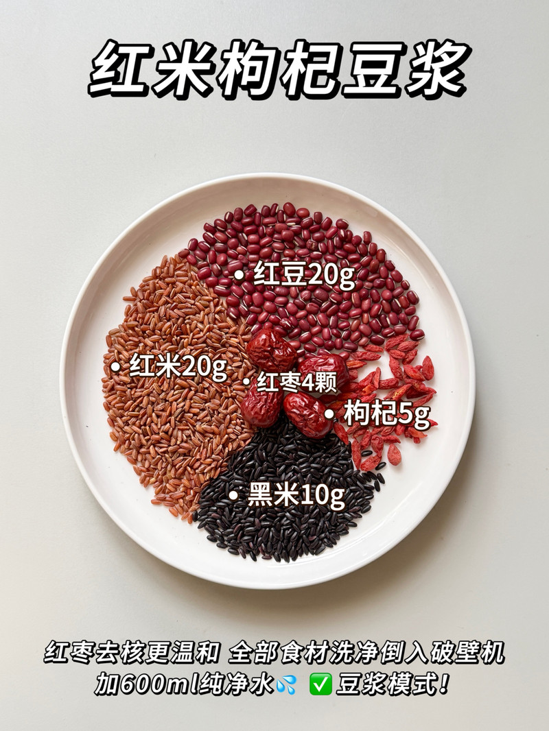 红米枸杞豆浆—补气血