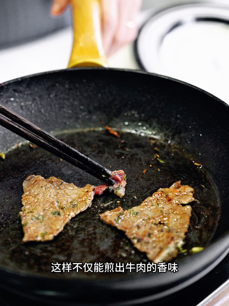 茶树菇香煎嫩牛肉