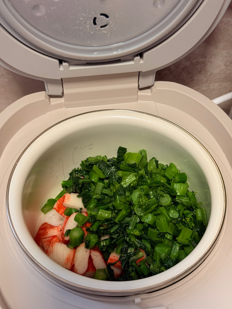 黑松露蟹柳菜心闷饭（低卡）