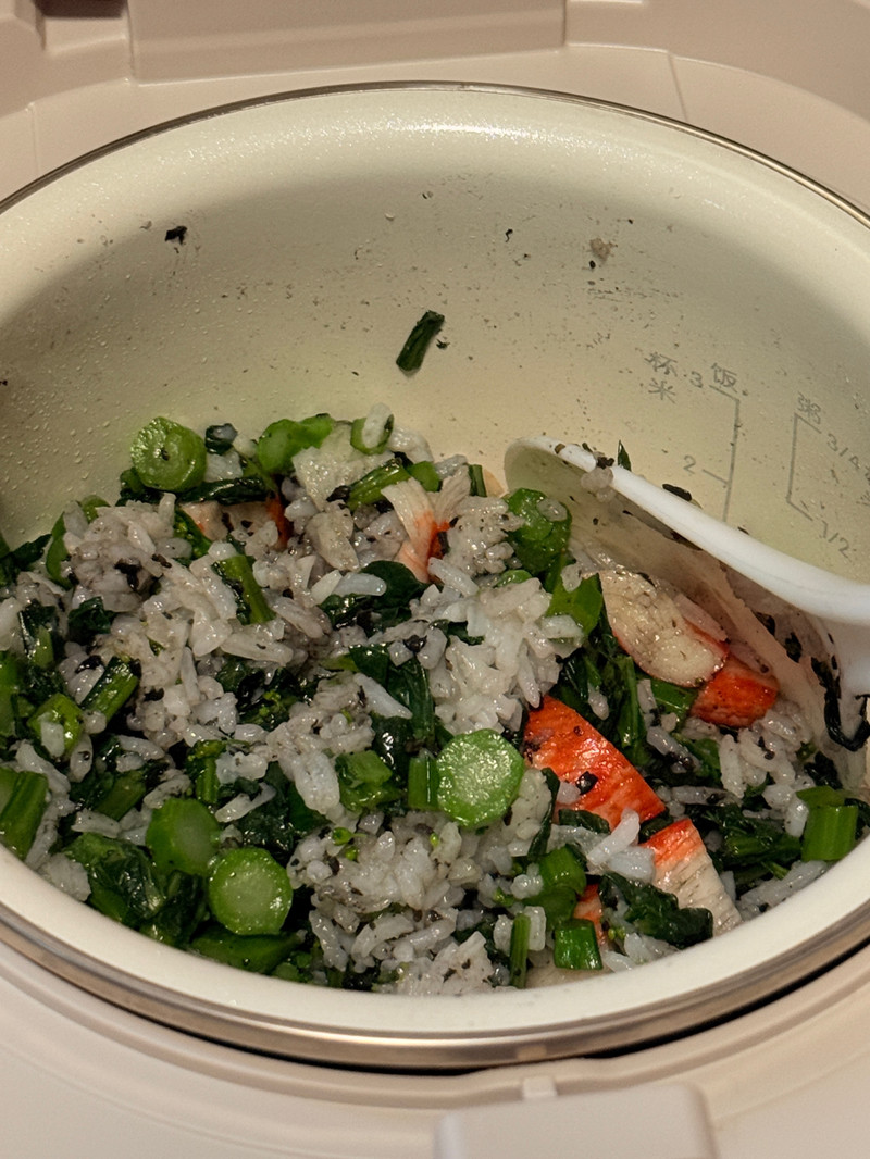 黑松露蟹柳菜心闷饭（低卡）