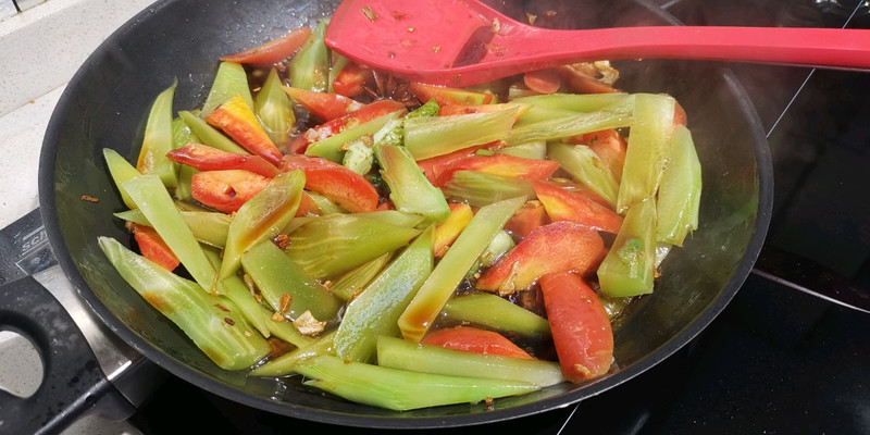 【素炒双萃】素食莴笋胡萝卜