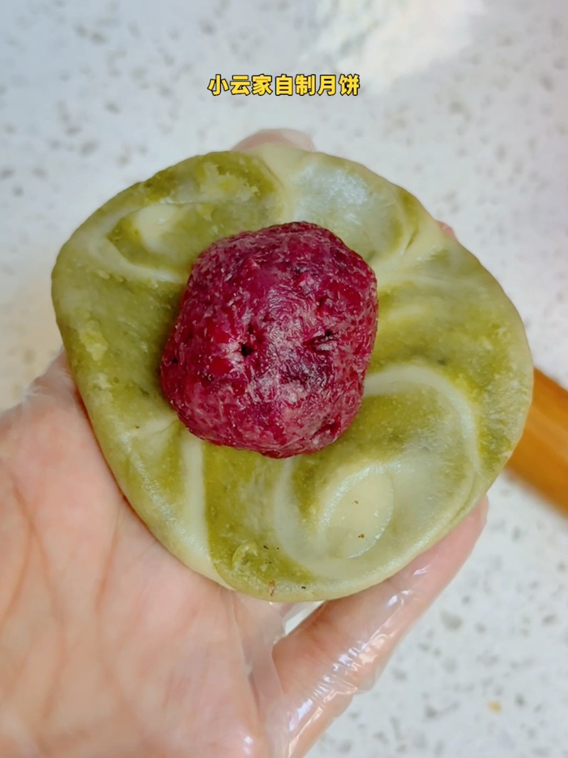 抹茶苏式玫瑰鲜花月饼