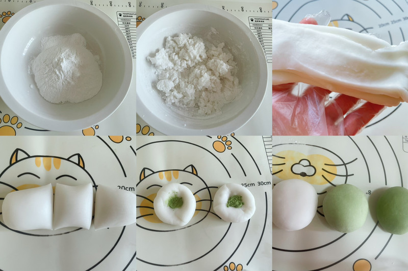豆沙抹茶冰皮月饼