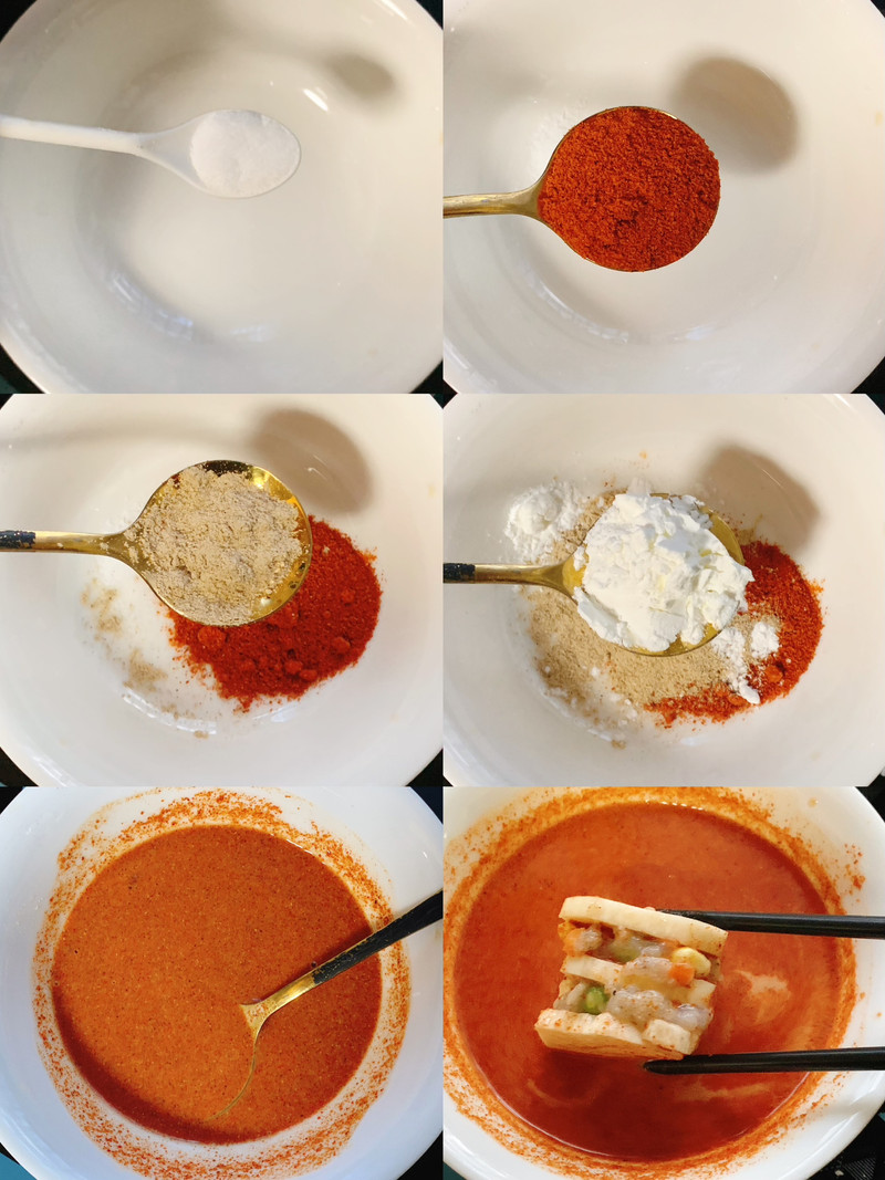 油炸杏鲍菇虾滑，一口一个超好吃