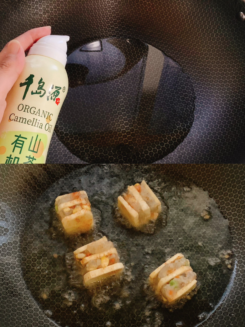 油炸杏鲍菇虾滑，一口一个超好吃
