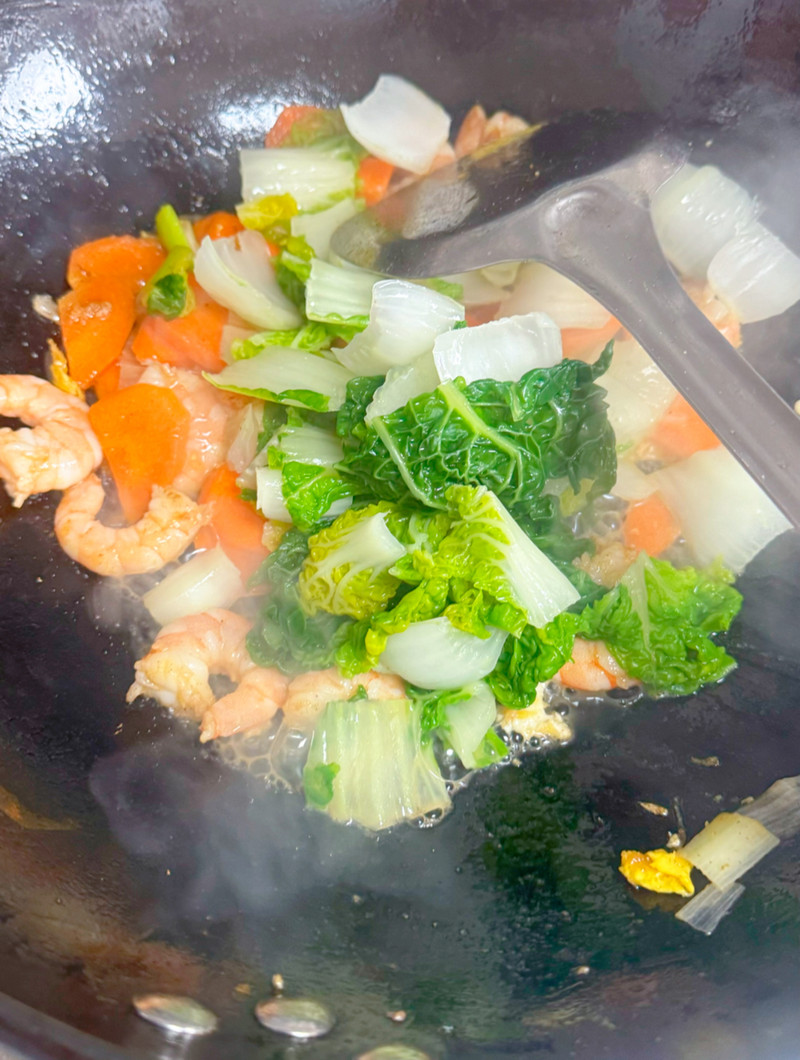 奶白菜炒虾仁 奶白菜炒虾仁