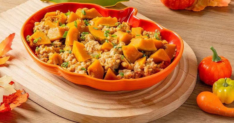 时令鲜食#南瓜蒸肉末 时令鲜食#南瓜蒸肉末