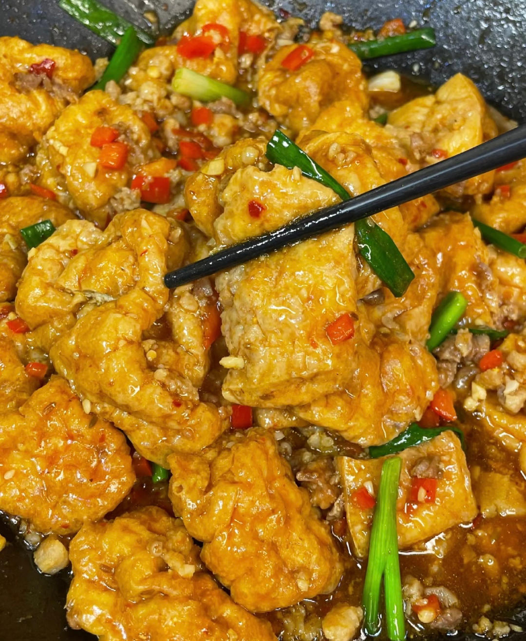 肉末炒豆泡（下饭菜）